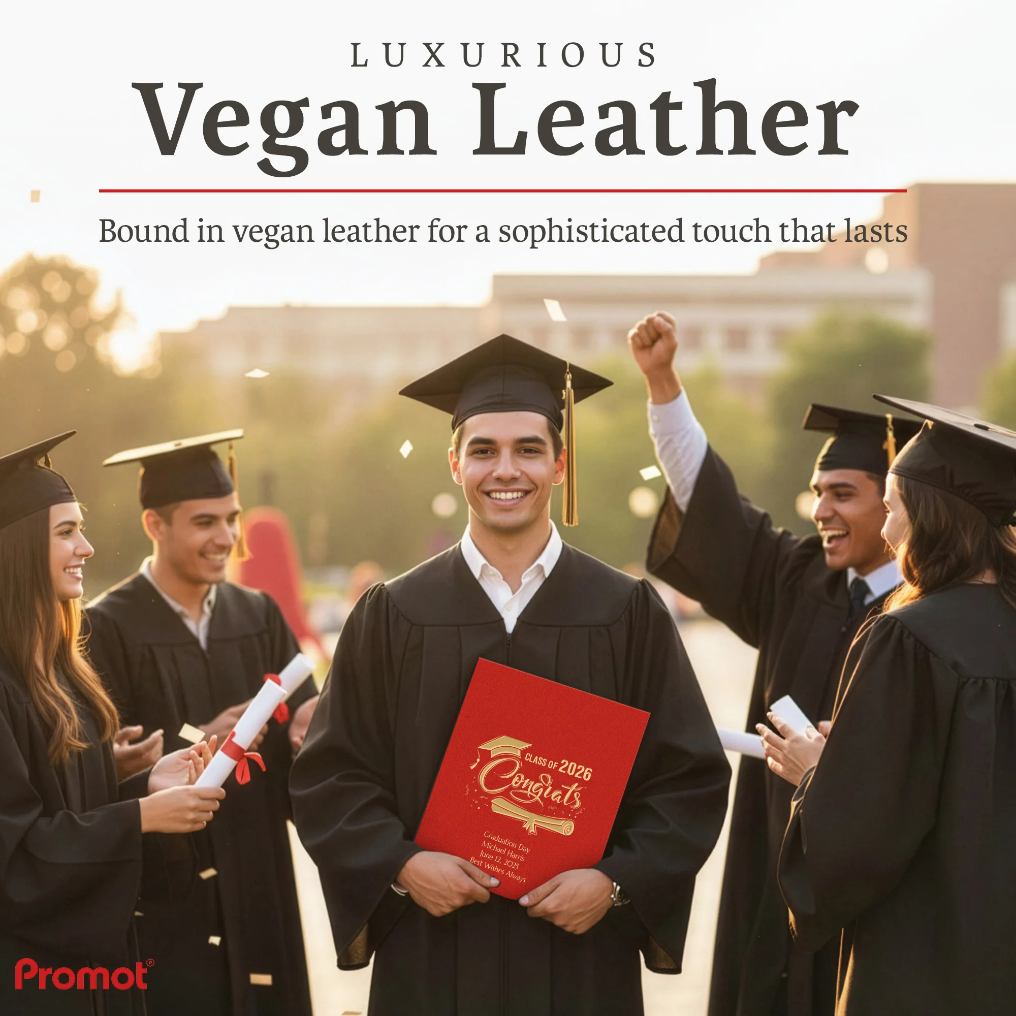 Personalized Graduation Party Guestbook- Class of 2026 (RED)